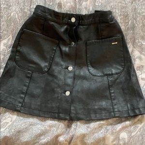 Leather mini skirt